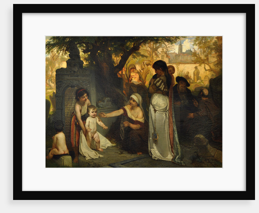 The Old Jewish Cemetery in Prague, 1857 by Jaroslav Cermak