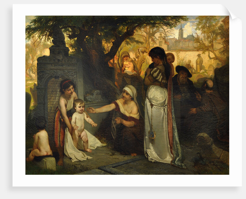 The Old Jewish Cemetery in Prague, 1857 by Jaroslav Cermak