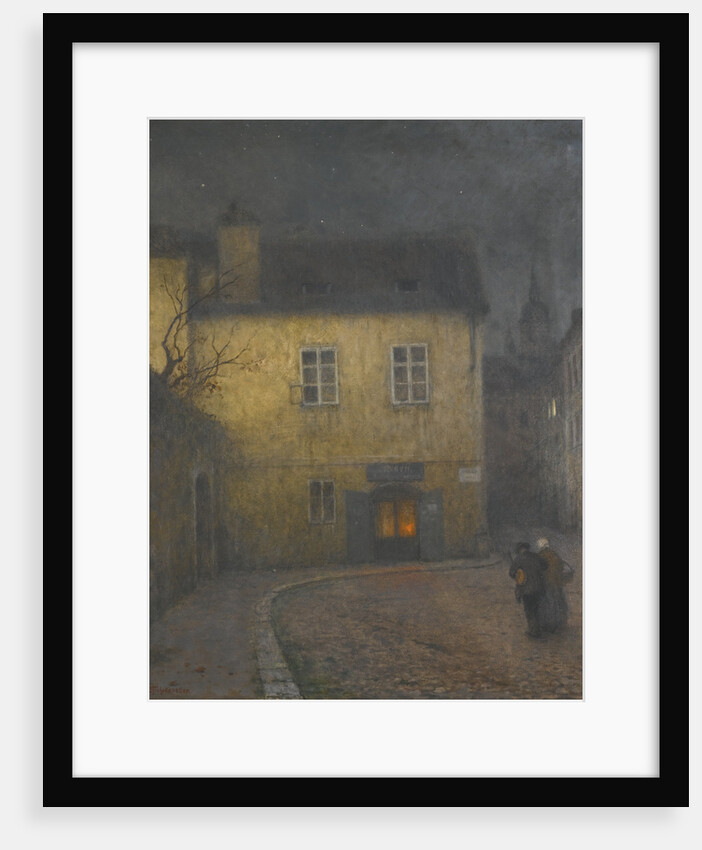 A street corner in Prague, c. 1900 by Jakub Schikaneder