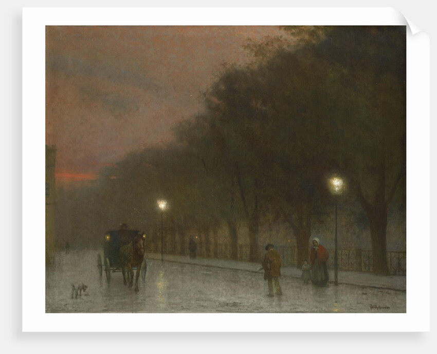 Prague at dusk, c. 1910 by Jakub Schikaneder