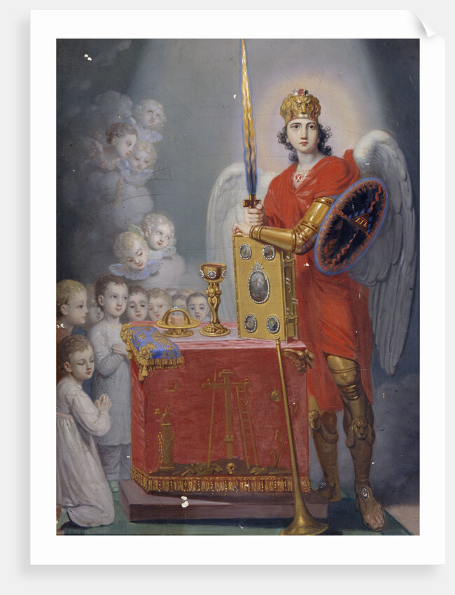 The Children of the Emperor Paul I before the altar, protected by Archangel Michael by Vladimir Lukich Borovikovsky