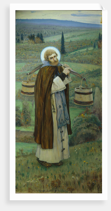 Saint Sergius labours (Triptych, Left part), 1896 by Mikhail Vasilyevich Nesterov