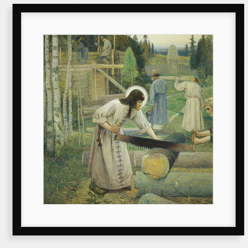 Saint Sergius labours (Triptych, Mid part), 1896 by Mikhail Vasilyevich Nesterov