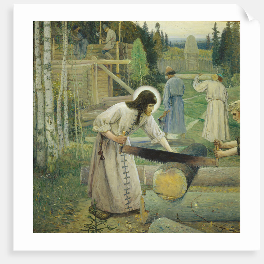 Saint Sergius labours (Triptych, Mid part), 1896 by Mikhail Vasilyevich Nesterov