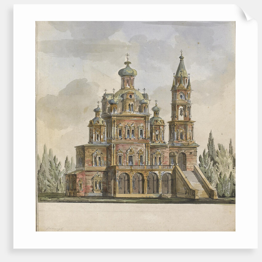 Project for the Church of the Dormition of the Theotokos at the Pokrovka Street in Moscow by Giacomo Antonio Domenico Quarenghi