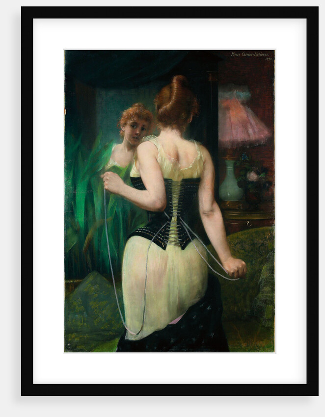 Young Woman Adjusting Her Corset, 1893 by Pierre Carrière-Belleuse