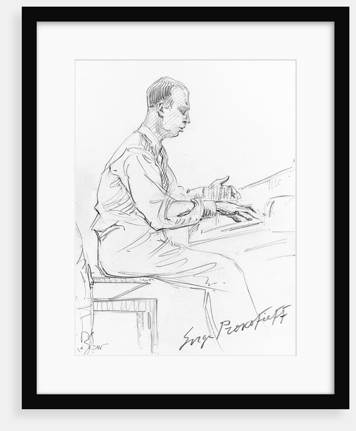 Sergei Prokofiev playing his Piano Concerto No. 3, 1936 by Hilda Wiener