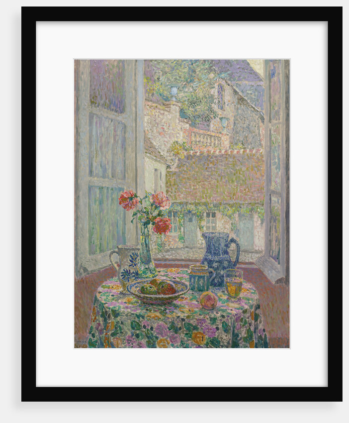 Table overlooking the courtyard, 1926 by Henri Le Sidaner