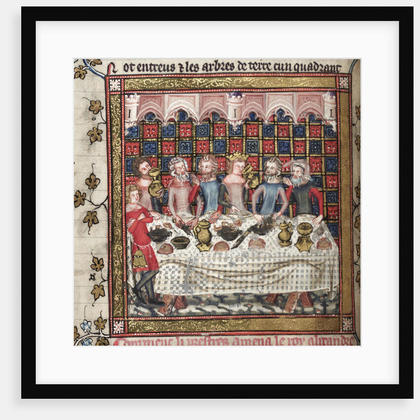 Feasting in Oxford (A cycle of Alexander romances), ca 1400 by Anonymous