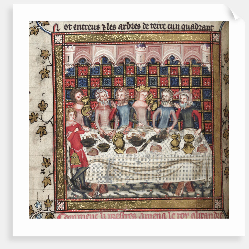 Feasting in Oxford (A cycle of Alexander romances), ca 1400 by Anonymous