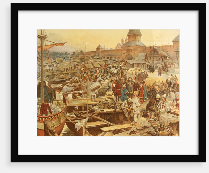 Novgorod Harbor, 1907 by Klavdi Vasilyevich Lebedev