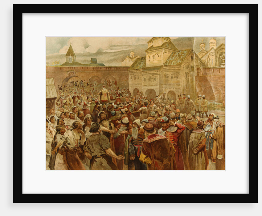 The Veche in the republic of Novgorod, 1907 by Klavdi Vasilyevich Lebedev