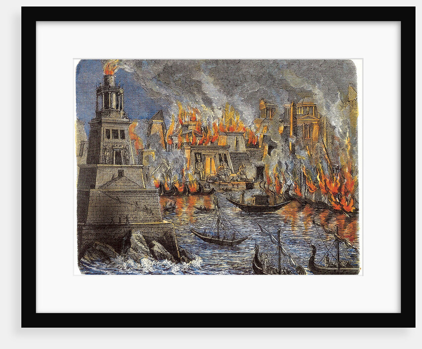 The Burning of the Library of Alexandria, 1876 by Anonymous