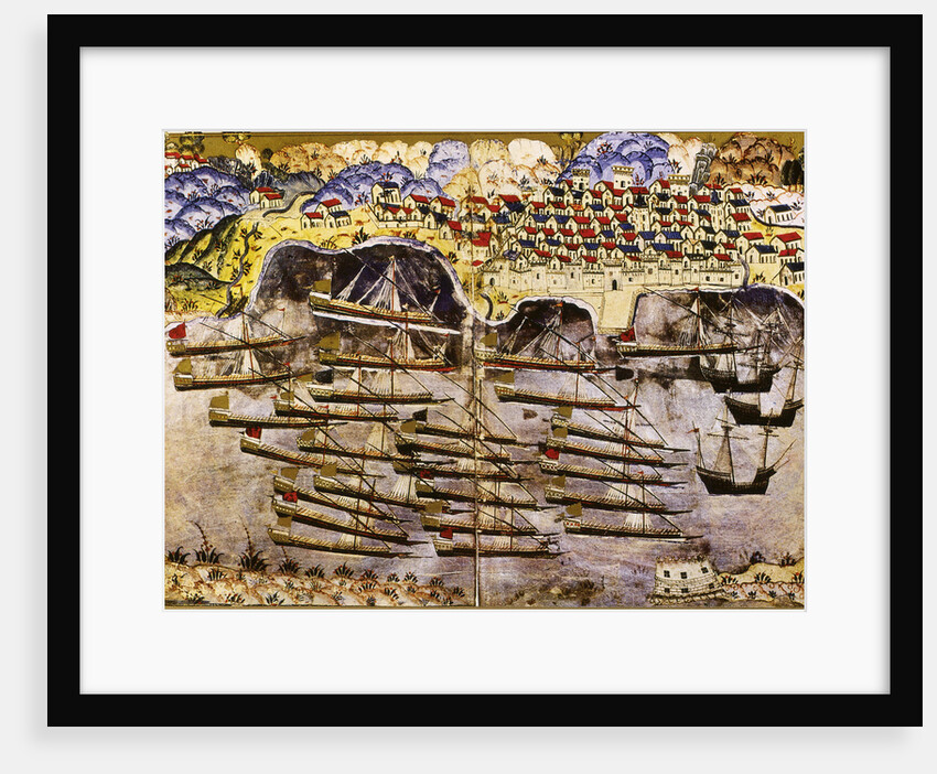 Barbarossas fleet wintering in the French harbour of Toulon, 1543, Mid of 16th century by Matrakci Nasuh