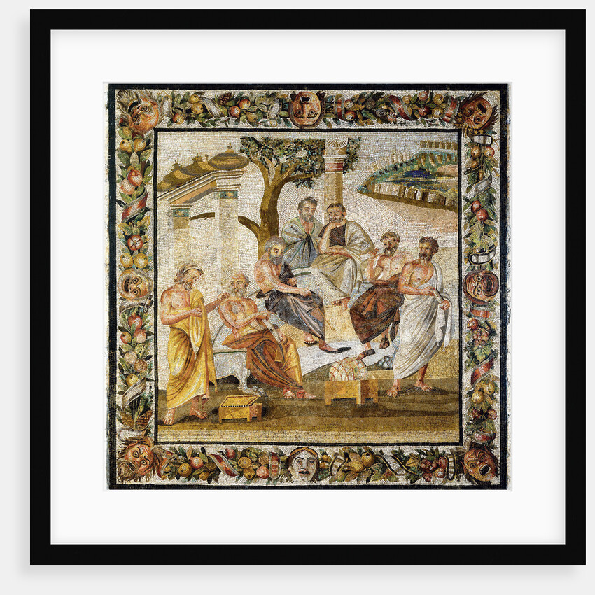 Platonic Academy. Mosaic from Pompeii, 1st century BC by Classical Antiquities