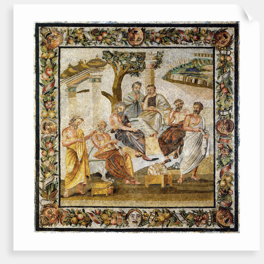 Platonic Academy. Mosaic from Pompeii, 1st century BC by Classical Antiquities