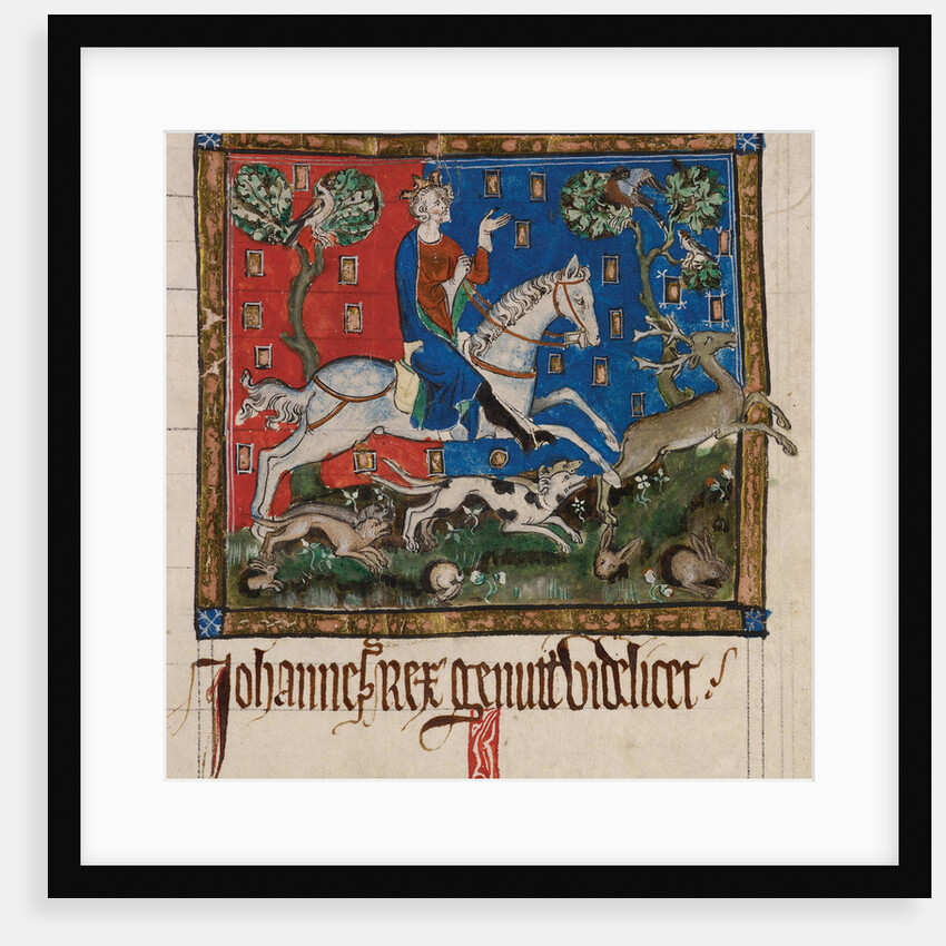 King John hunting on horseback, 14th century by Anonymous