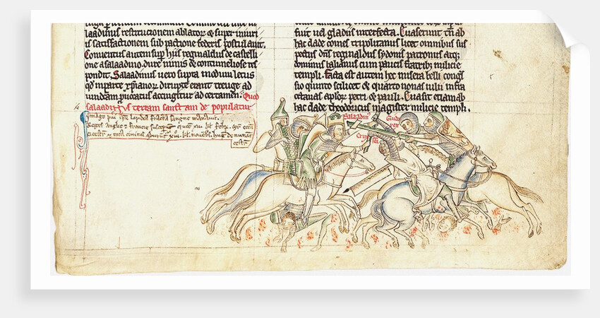 Saladin captures the Holy Cross (From Chronica maiora I by Matthew Paris), 13th century by Matthew Paris