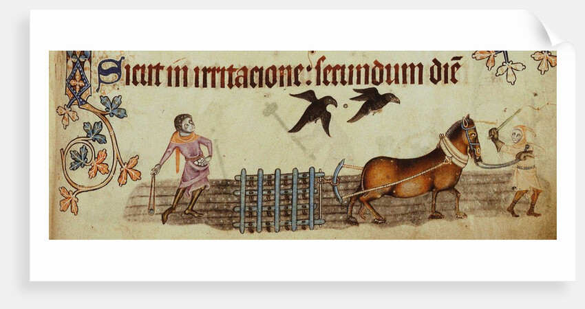 Peasants ploughing by Anonymous