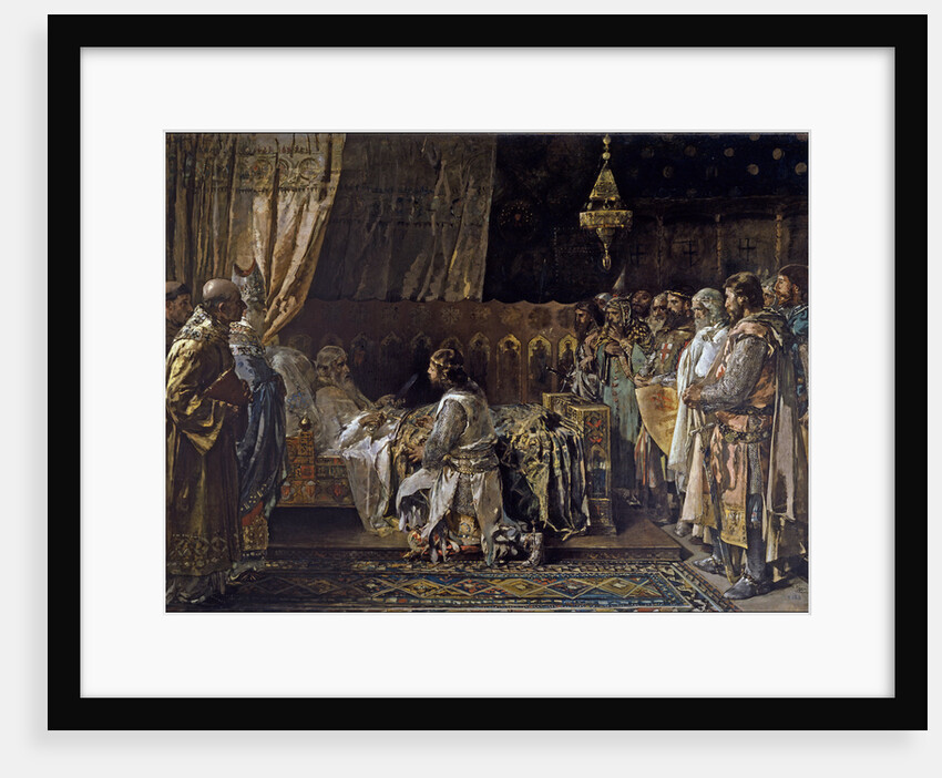 King James I the Conqueror Gives His Sword to His Son, Pedro, 1881 by Ignacio Pinazo Camarlench
