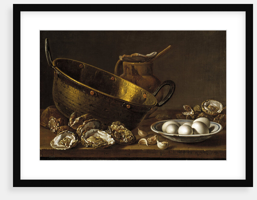 Still life with oysters, garlic and eggs, 1772 by Luis Egidio Meléndez