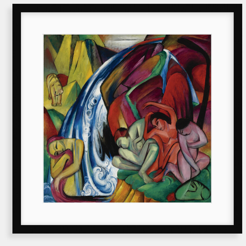 The waterfall (Women under a waterfall), 1912 by Franz Marc
