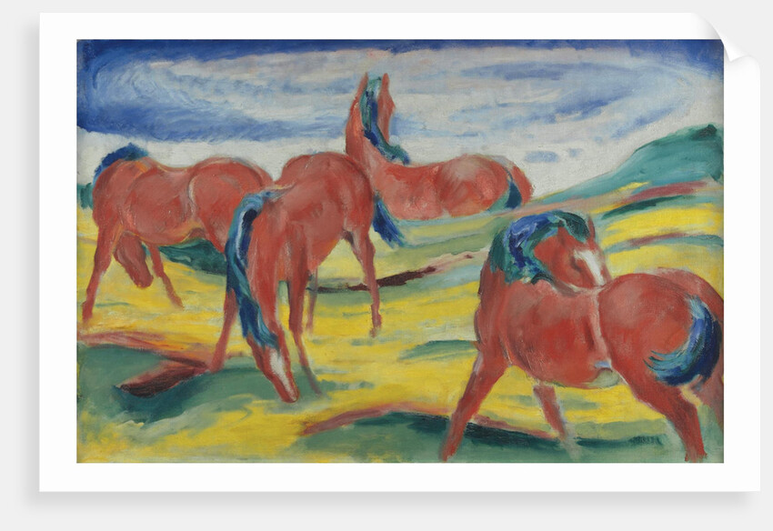 Grazing horses III, 1910 by Franz Marc