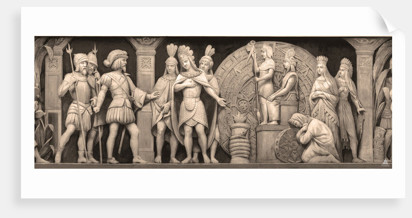 Cortez and Montezuma at Mexican Temple (The frieze in the Rotunda of the United States Capitol), 186 by Constantino Brumidi