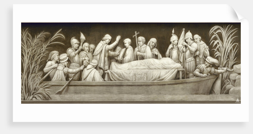 Burial of Hernando De Soto (The frieze in the Rotunda of the United States Capitol), 1860-1873 by Constantino Brumidi