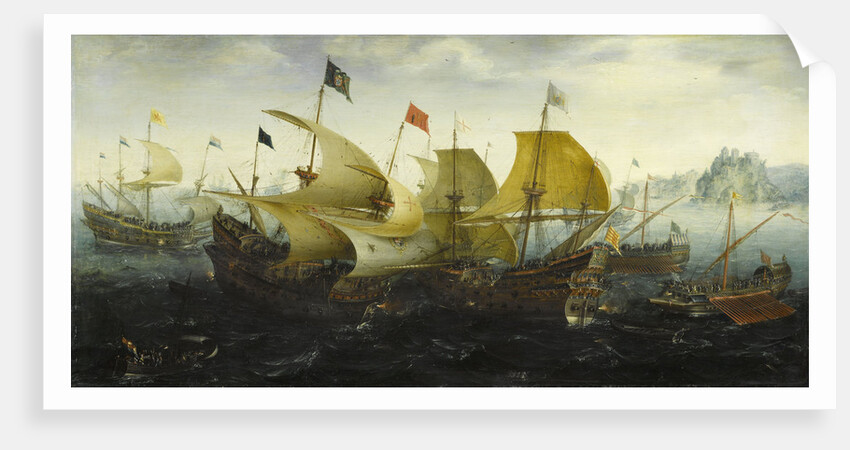 Battle of Cadiz (Dutch and English Ships Attack the Spanish Armada), 1608 by (Aert van Antum) Aert Anthonisz.