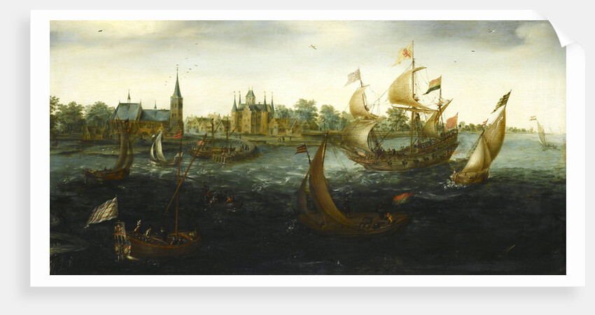 The Eendracht before IJsselmonde, 1618 by (Aert van Antum) Aert Anthonisz.
