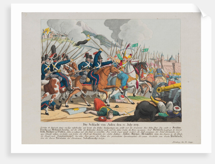 The Battle of Aytos on 25 July 1829, c. 1830 by August Friedrich Andreas Campe
