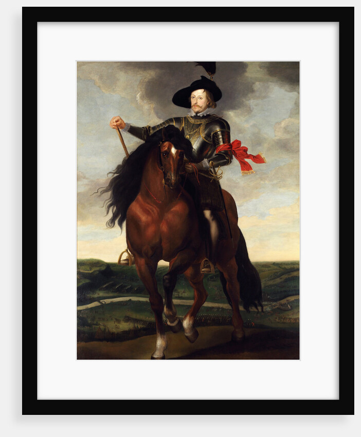 Equestrian portrait of Crown Prince Wladyslaw Vasa with the Battle of Khotyn in the background, ca 1 by Peter Paul Rubens