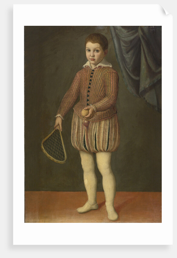 Portrait of a boy holding a tennis racket and ball, Between 1558 and 1563 by Circle of Sofonisba Anguissola