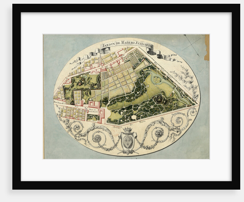 Plan of the Montreuil Estate of Madame Elisabeth, 1788 by Jean-Jacques Huvé
