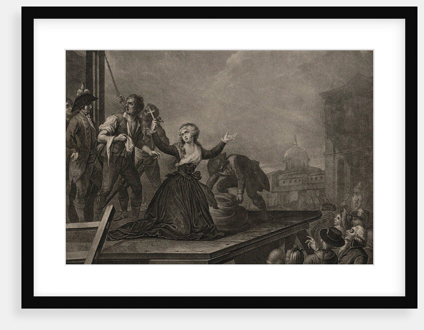 Madame Élisabeth de France, sister of the King, before the guillotine on 10th May 1794, c. 1795 by Carlo Lasinio
