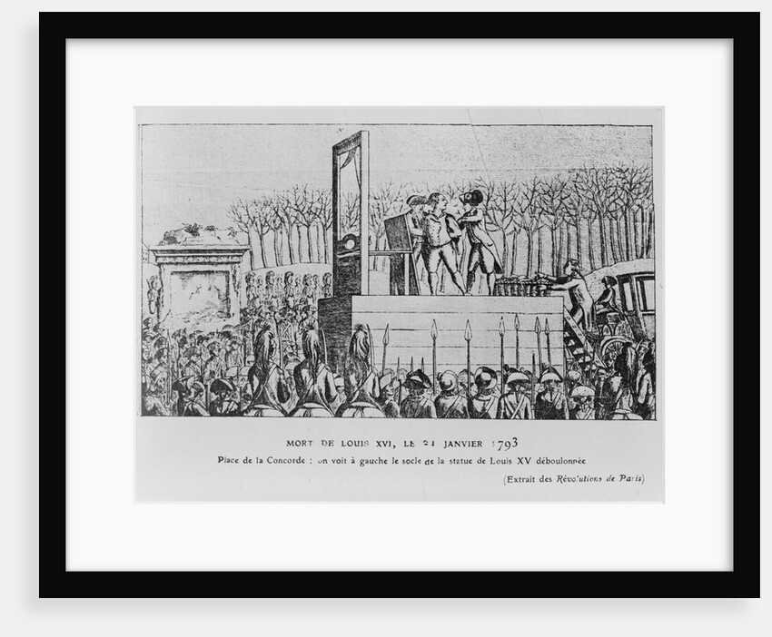 The Execution of Louis XVI in the Place de la Revolution on 21 January 1793, c. 1793 by Anonymous