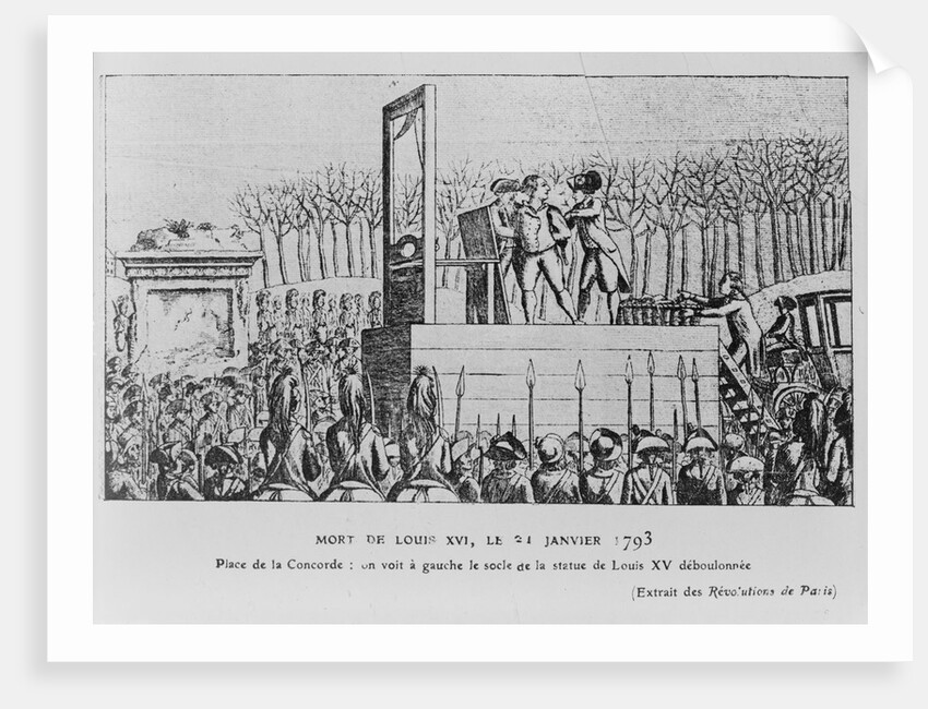 The Execution of Louis XVI in the Place de la Revolution on 21 January 1793, c. 1793 by Anonymous
