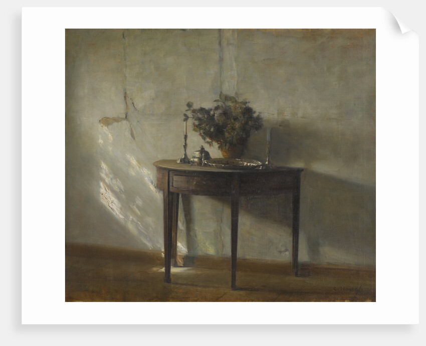 A sunlit interior by Carl Holsøe