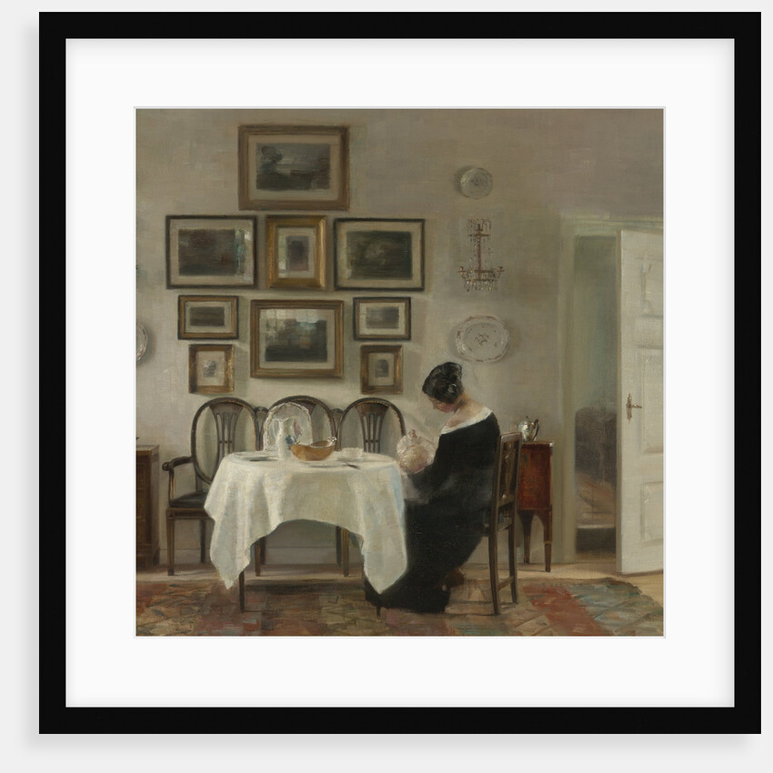 Mother and Child at the table by Carl Holsøe