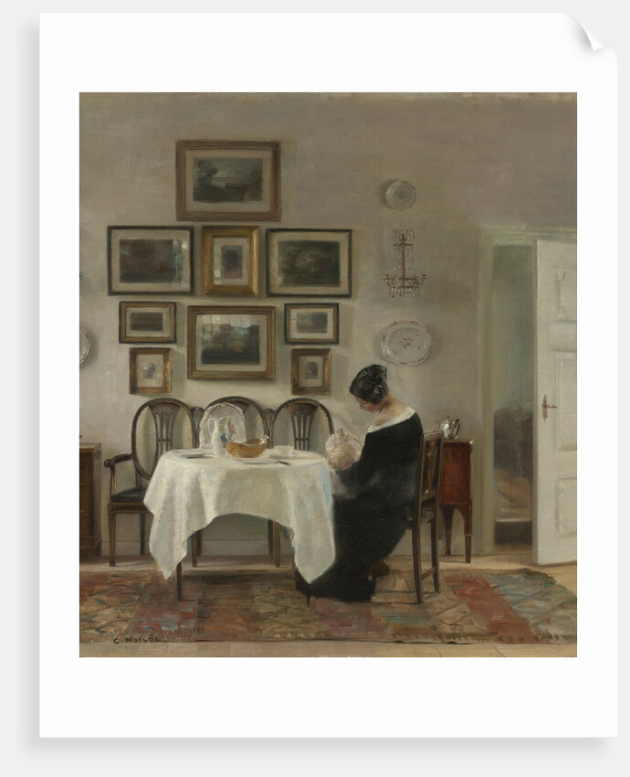 Mother and Child at the table by Carl Holsøe