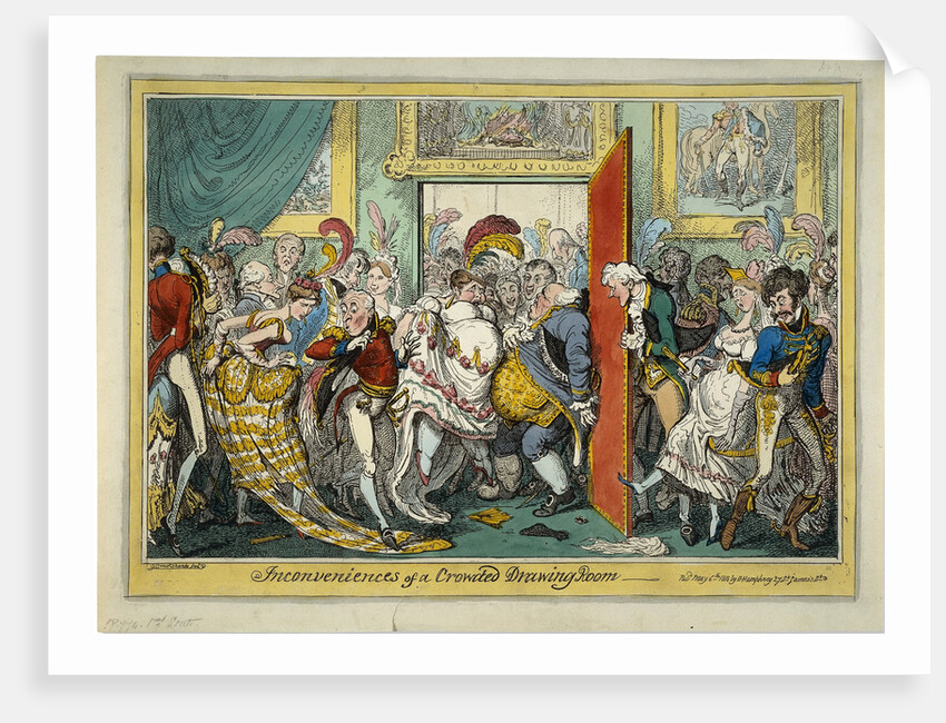 The Inconveniences of a Crowded Drawing Room, 1818 by George Cruikshank