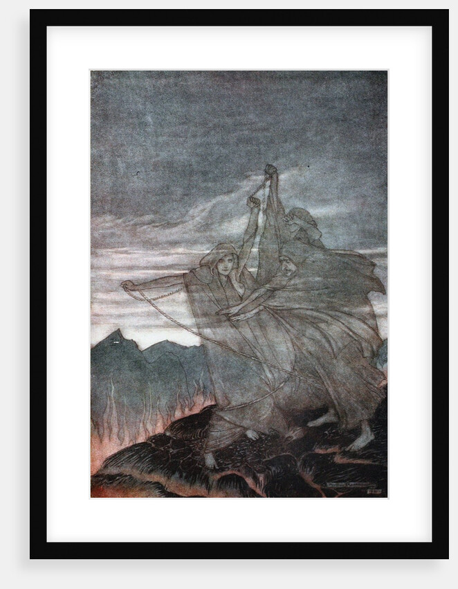The Norns Vanish. Illustration for Siegfried and The Twilight of the Gods by Richard Wagner, 1910 by Arthur Rackham