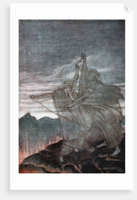 The Norns Vanish. Illustration for Siegfried and The Twilight of the Gods by Richard Wagner, 1910 by Arthur Rackham