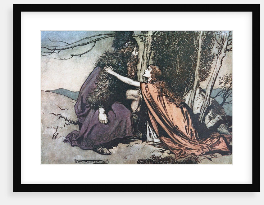 Father! Father! Tell me what ails thee? Illustration for The Rhinegold and The Valkyrie by Richard by Arthur Rackham