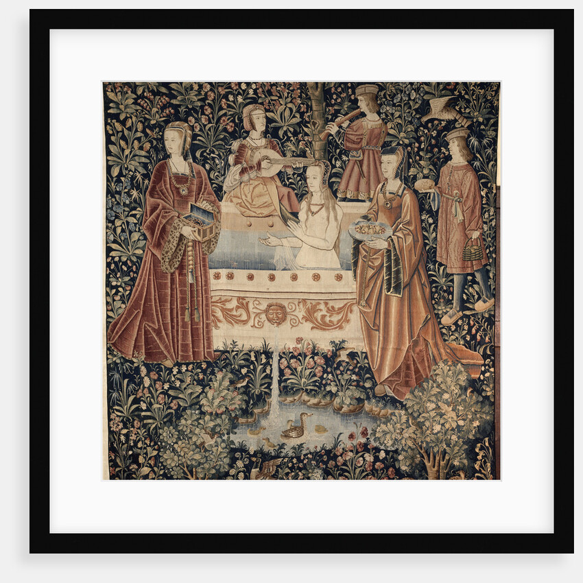 Woman Bathing surrounded by Attendants (Tapestry series La Vie Seigneuriale), c. 1500 by Anonymous master