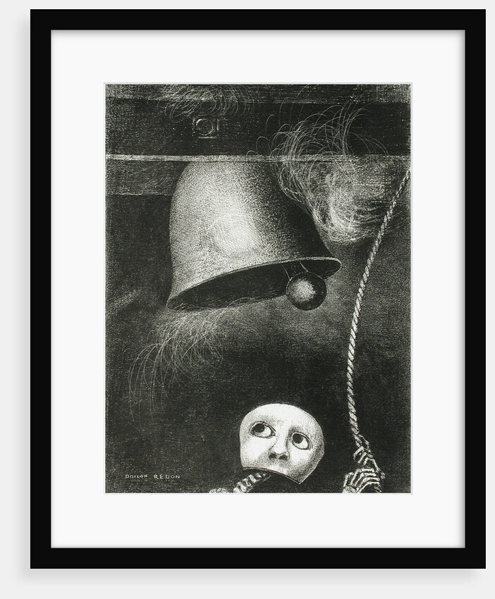A Mask Sounds the Death Knell. Series: For Edgar Poe, 1882 by Odilon Redon