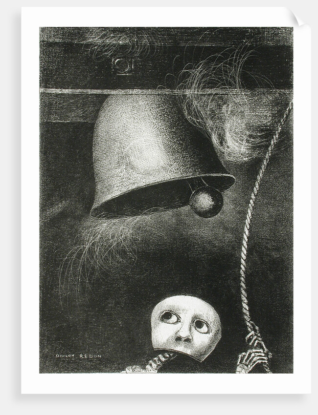 A Mask Sounds the Death Knell. Series: For Edgar Poe, 1882 by Odilon Redon