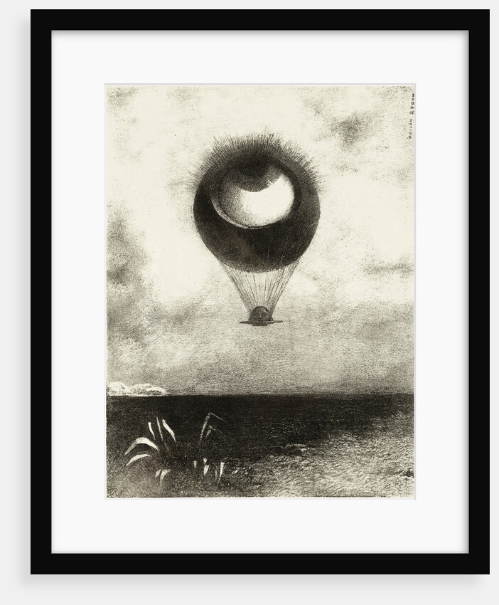 The Eye, Like a Strange Balloon, Mounts toward Infinity. Series: For Edgar Poe, 1882 by Odilon Redon