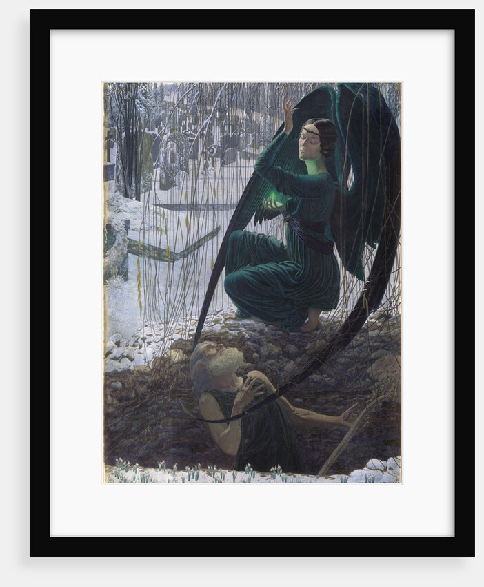 The Death of the Grave Digger (La mort du fossoyeur), 1895-1900 by Carlos Schwabe